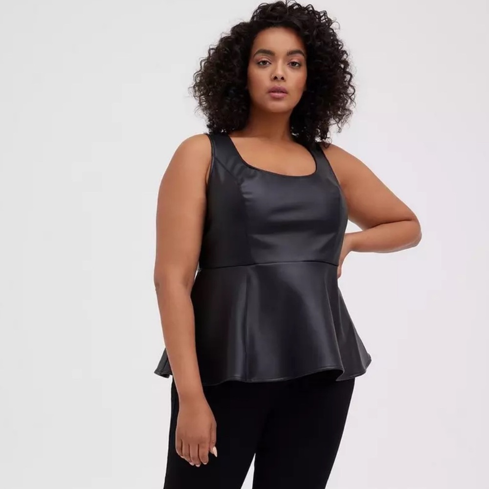 Black Sleeveless Peplum Top Size 12/L Torrid Size 0